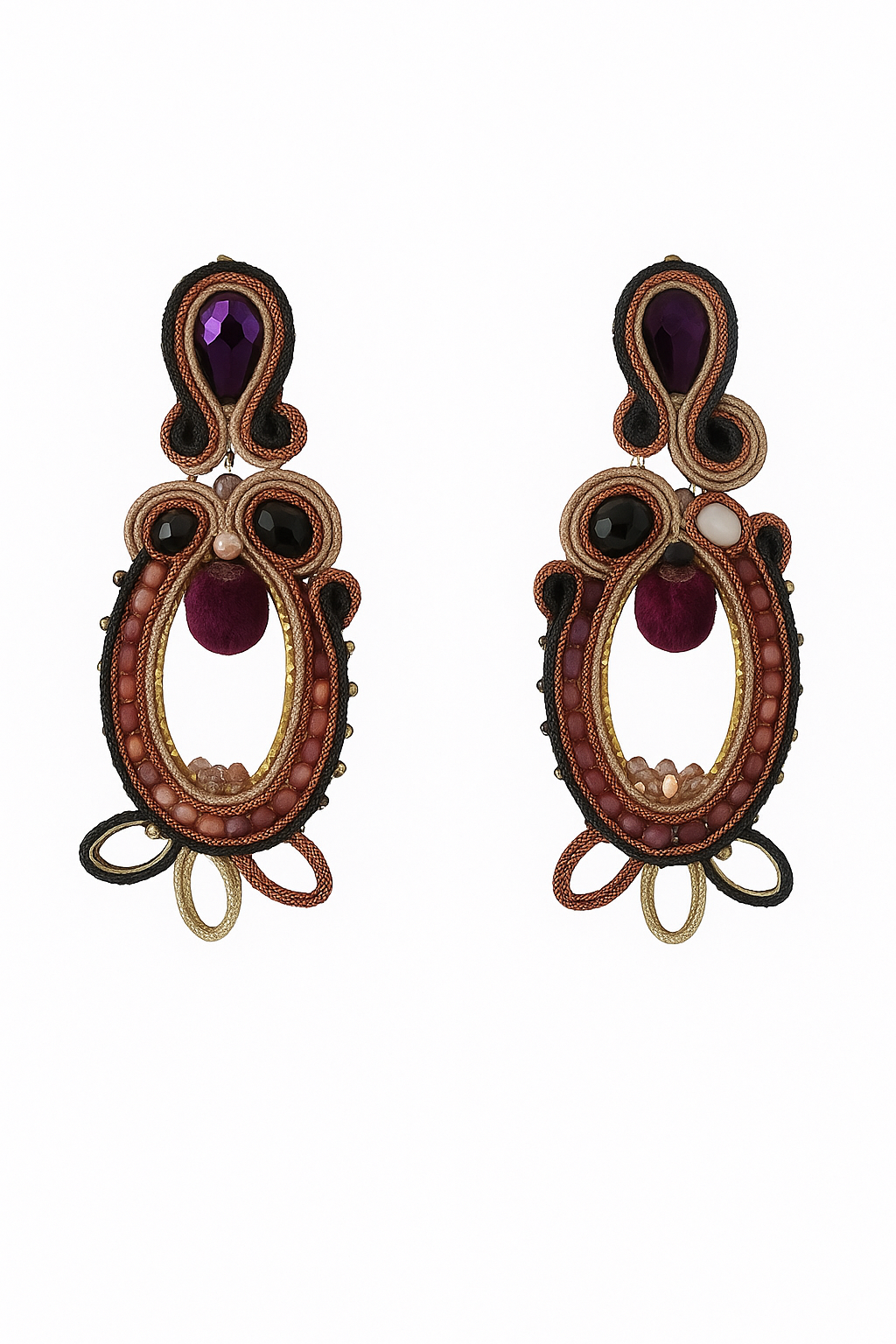 Noir Amethyst Hoops
