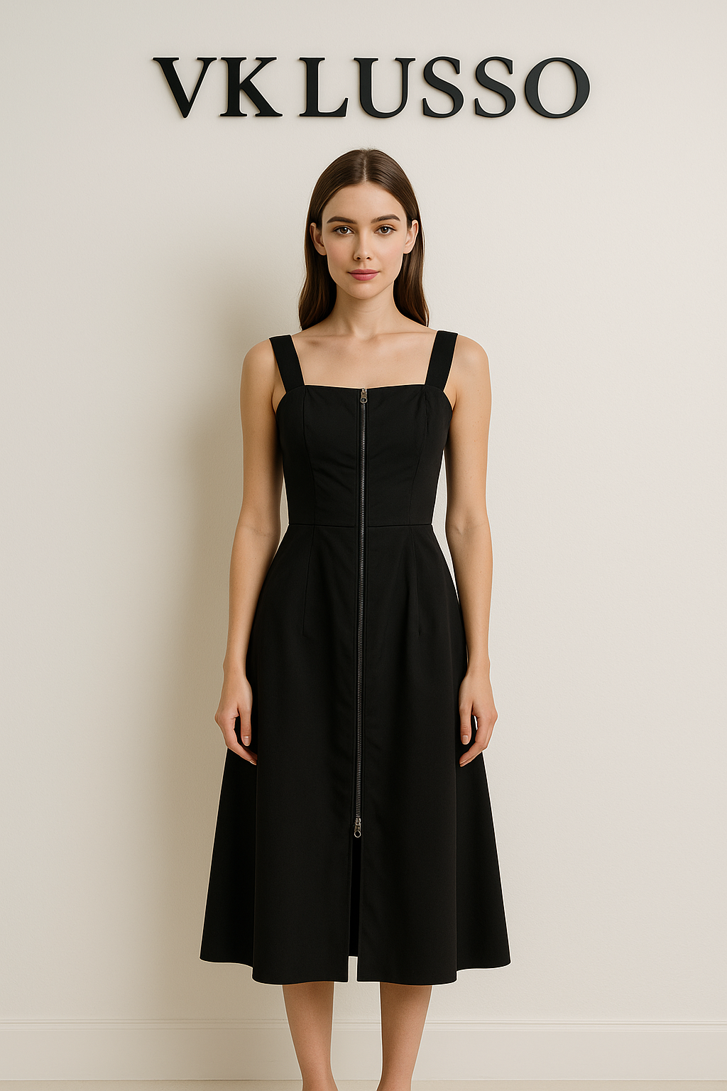 Black Zip Elegance Dress