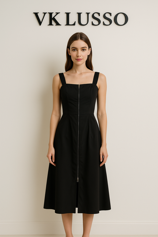 Black Zip Elegance Dress